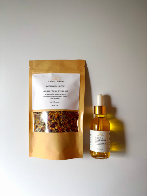 Botanical Glow Duo | Herbal Facial Steam Kit + Botanical Facial Oil